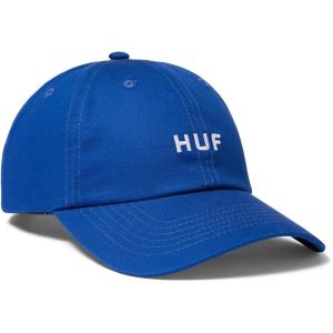 HUF Set OG Curved Visor Hat – 6-Panel Low Profile Dad Hat for Men, Cotton Baseball Cap with Strapback Closure(Colbalt Blue)