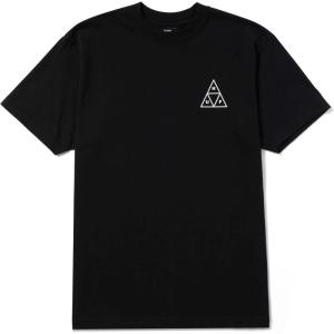 HUF Set Triple Triangle Short Sleeve T-Shirt – 100% Pre-Shrunk Cotton T-Shirt(Black)