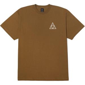 HUF Set Triple Triangle Short Sleeve T-Shirt – 100% Pre-Shrunk Cotton T-Shirt(Mud)