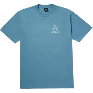 HUF Set Triple Triangle Short Sleeve T-Shirt – 100% Pre-Shrunk Cotton T-Shirt(Slate Blue)