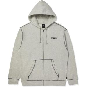 HUF Stretch Full-Zip Hoodie | Comfortable Streetwear Sweatshirt for Casual Wear & Active Lifestyles(Ash)