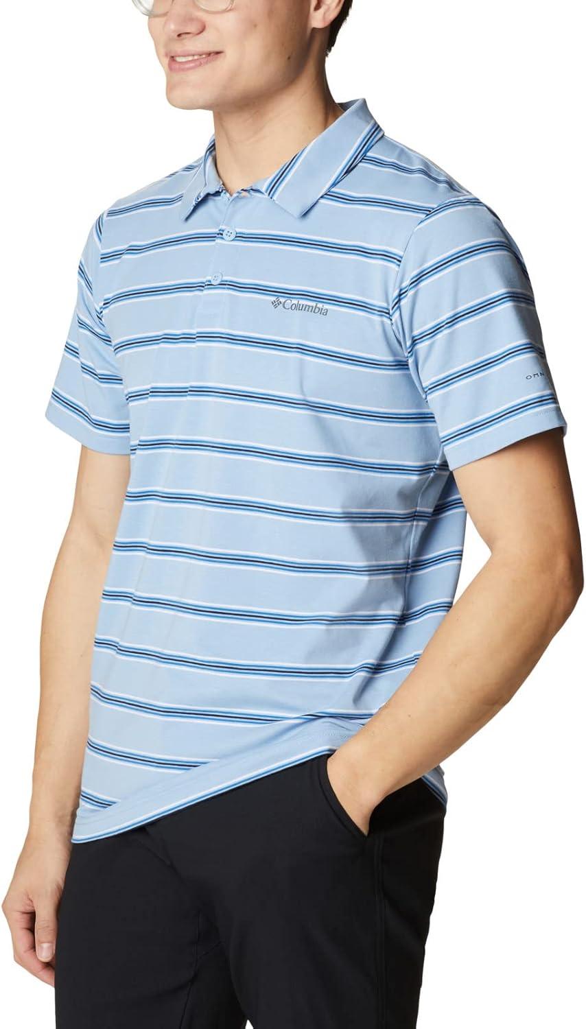 imageColumbia Mens Hike PoloHiking ShirtJet Stream Scattered Stripe
